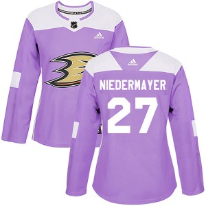 Women's Adidas Anaheim Ducks Scott Niedermayer Purple Fights Cancer Practice Jersey - Authentic