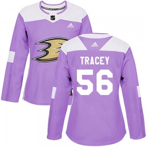 Women's Adidas Anaheim Ducks Brayden Tracey Purple Fights Cancer Practice Jersey - Authentic