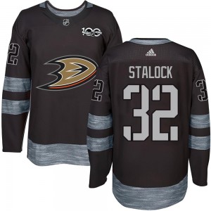 Men's Anaheim Ducks Alex Stalock Black 1917-2017 100th Anniversary Jersey - Authentic
