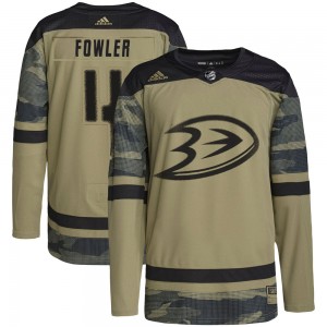 Youth Adidas Anaheim Ducks Cam Fowler Camo Military Appreciation Practice Jersey - Authentic