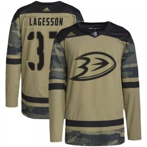 Youth Adidas Anaheim Ducks William Lagesson Camo Military Appreciation Practice Jersey - Authentic
