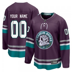 Men's Fanatics Branded Anaheim Ducks Custom Purple Custom 30th Anniversary Breakaway Jersey - Premier
