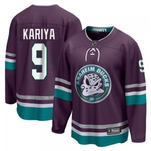 Men's Fanatics Branded Anaheim Ducks Paul Kariya Purple 30th Anniversary Breakaway Jersey - Premier