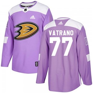 Men's Adidas Anaheim Ducks Frank Vatrano Purple Fights Cancer Practice Jersey - Authentic