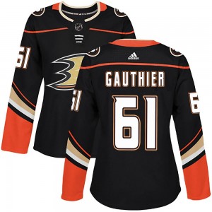 Women's Adidas Anaheim Ducks Cutter Gauthier Black Home Jersey - Authentic