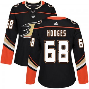 Women's Adidas Anaheim Ducks Tom Hodges Black Home Jersey - Authentic