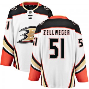 Men's Fanatics Branded Anaheim Ducks Olen Zellweger White Away Jersey - Breakaway
