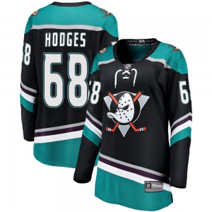 Women's Fanatics Branded Anaheim Ducks Tom Hodges Black Alternate Jersey - Breakaway