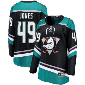 Women's Fanatics Branded Anaheim Ducks Max Jones Black Alternate Jersey - Breakaway