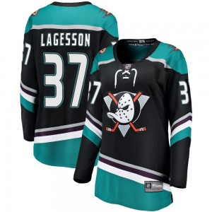 Women's Fanatics Branded Anaheim Ducks William Lagesson Black Alternate Jersey - Breakaway