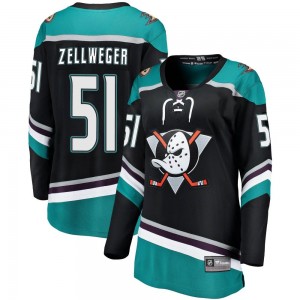 Women's Fanatics Branded Anaheim Ducks Olen Zellweger Black Alternate Jersey - Breakaway