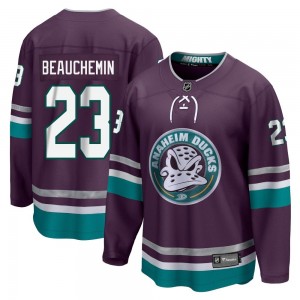 Youth Fanatics Branded Anaheim Ducks Francois Beauchemin Purple 30th Anniversary Breakaway Jersey - Premier