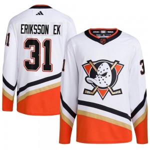 Men's Adidas Anaheim Ducks Olle Eriksson Ek White Reverse Retro 2.0 Jersey - Authentic
