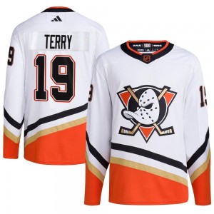 Men's Adidas Anaheim Ducks Troy Terry White Reverse Retro 2.0 Jersey - Authentic