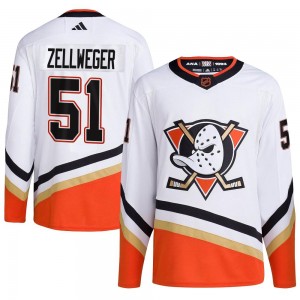 Men's Adidas Anaheim Ducks Olen Zellweger White Reverse Retro 2.0 Jersey - Authentic