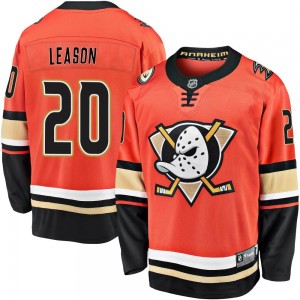 Youth Fanatics Branded Anaheim Ducks Brett Leason Orange Breakaway 2019/20 Alternate Jersey - Premier