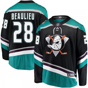 Youth Fanatics Branded Anaheim Ducks Nathan Beaulieu Black Alternate Jersey - Breakaway
