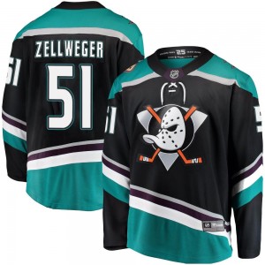 Youth Fanatics Branded Anaheim Ducks Olen Zellweger Black Alternate Jersey - Breakaway