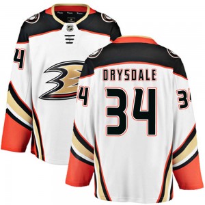 Youth Fanatics Branded Anaheim Ducks Jamie Drysdale White Away Jersey - Breakaway