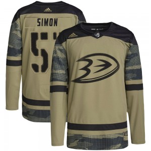 Men's Adidas Anaheim Ducks Dominik Simon Camo Military Appreciation Practice Jersey - Authentic