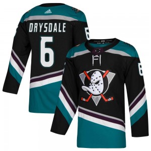 Men's Adidas Anaheim Ducks Jamie Drysdale Black Teal Alternate Jersey - Authentic