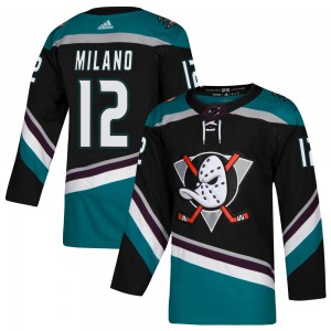 Men's Adidas Anaheim Ducks Sonny Milano Black Teal Alternate Jersey - Authentic