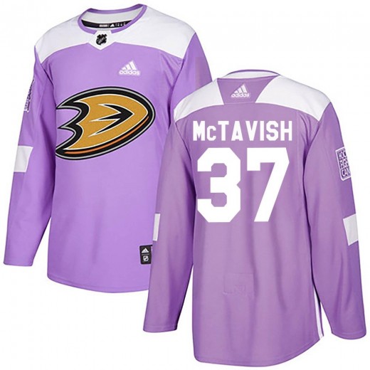 Men's Adidas Anaheim Ducks Mason McTavish Purple Fights Cancer Practice Jersey - Authentic
