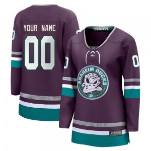 Women's Fanatics Branded Anaheim Ducks Custom Purple Custom 30th Anniversary Breakaway Jersey - Premier
