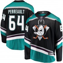 Men's Fanatics Branded Anaheim Ducks Jacob Perreault Black Alternate Jersey - Breakaway