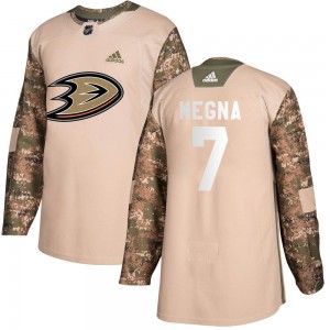 Men's Adidas Anaheim Ducks Jayson Megna Camo Veterans Day Practice Jersey - Authentic