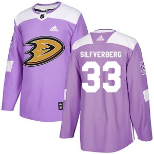 Men's Adidas Anaheim Ducks Jakob Silfverberg Purple Fights Cancer Practice Jersey - Authentic