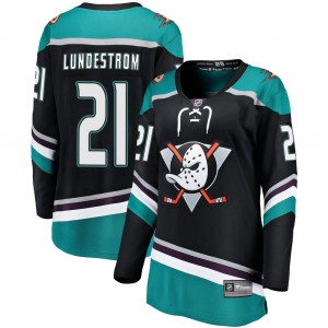 Women's Fanatics Branded Anaheim Ducks Isac Lundestrom Black Alternate Jersey - Breakaway