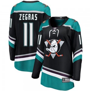 Women's Fanatics Branded Anaheim Ducks Trevor Zegras Black Alternate Jersey - Breakaway