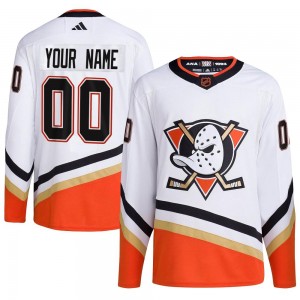 Men's Adidas Anaheim Ducks Custom White Custom Reverse Retro 2.0 Jersey - Authentic