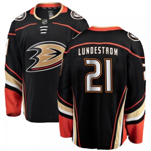 Youth Fanatics Branded Anaheim Ducks Isac Lundestrom Black Home Jersey - Breakaway