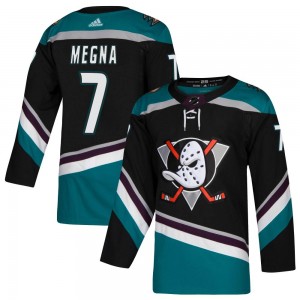 Men's Adidas Anaheim Ducks Jayson Megna Black Teal Alternate Jersey - Authentic